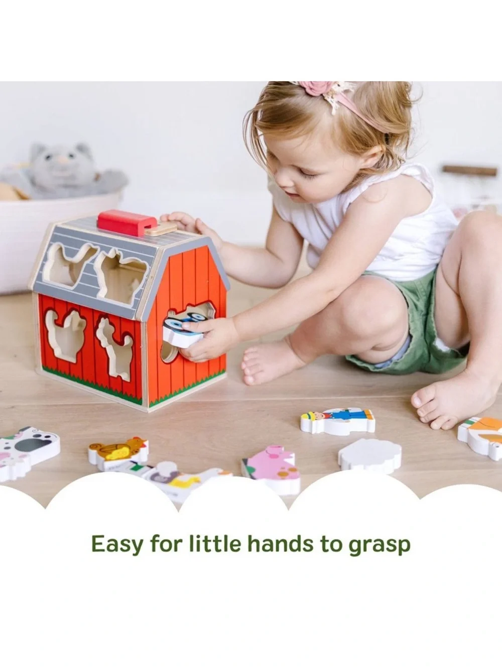 Melissa & Doug Take-Along Wooden Toy Barn with Farm Animals Shape Sorter *NEW*